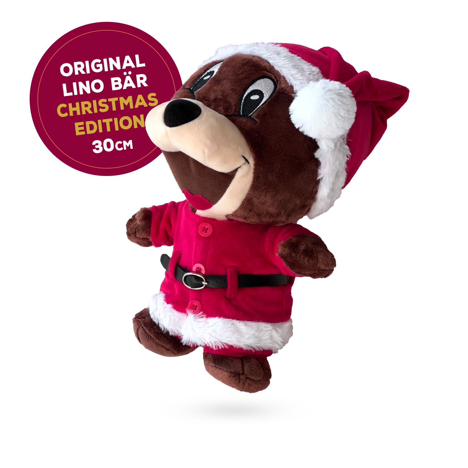 Lino der Bär Weihnachtsmann, 30cm Kuscheltier